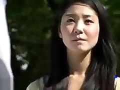 Japanese Wife Mastrubates dick in Leggings