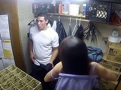 Sex-hungry Kalina Ryu is having quickie in the storeroom